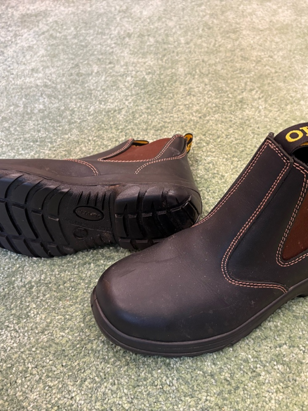Olivers Dark Brown Leather Chukka Boots with Yellow Heel Tabs - Picture 2 of 5